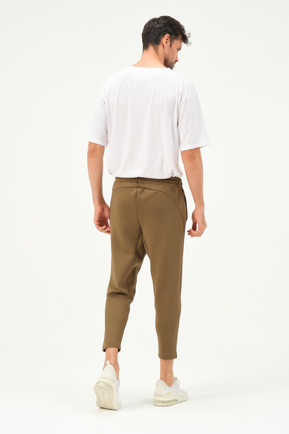 C&City Men Straight Leg Waist Detail Sweatpants 855  Khaki