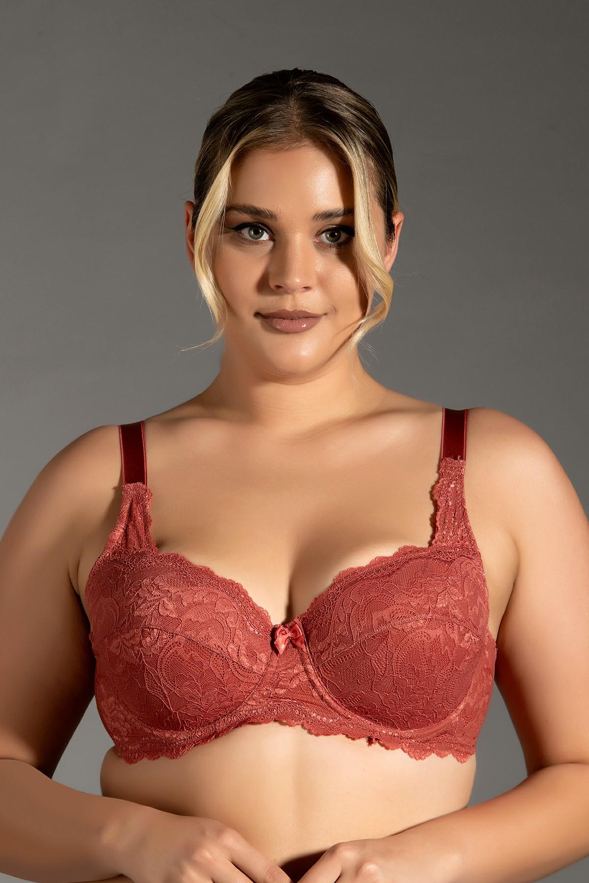 C&City Lace Unsupported Bra C18042 Brick Color