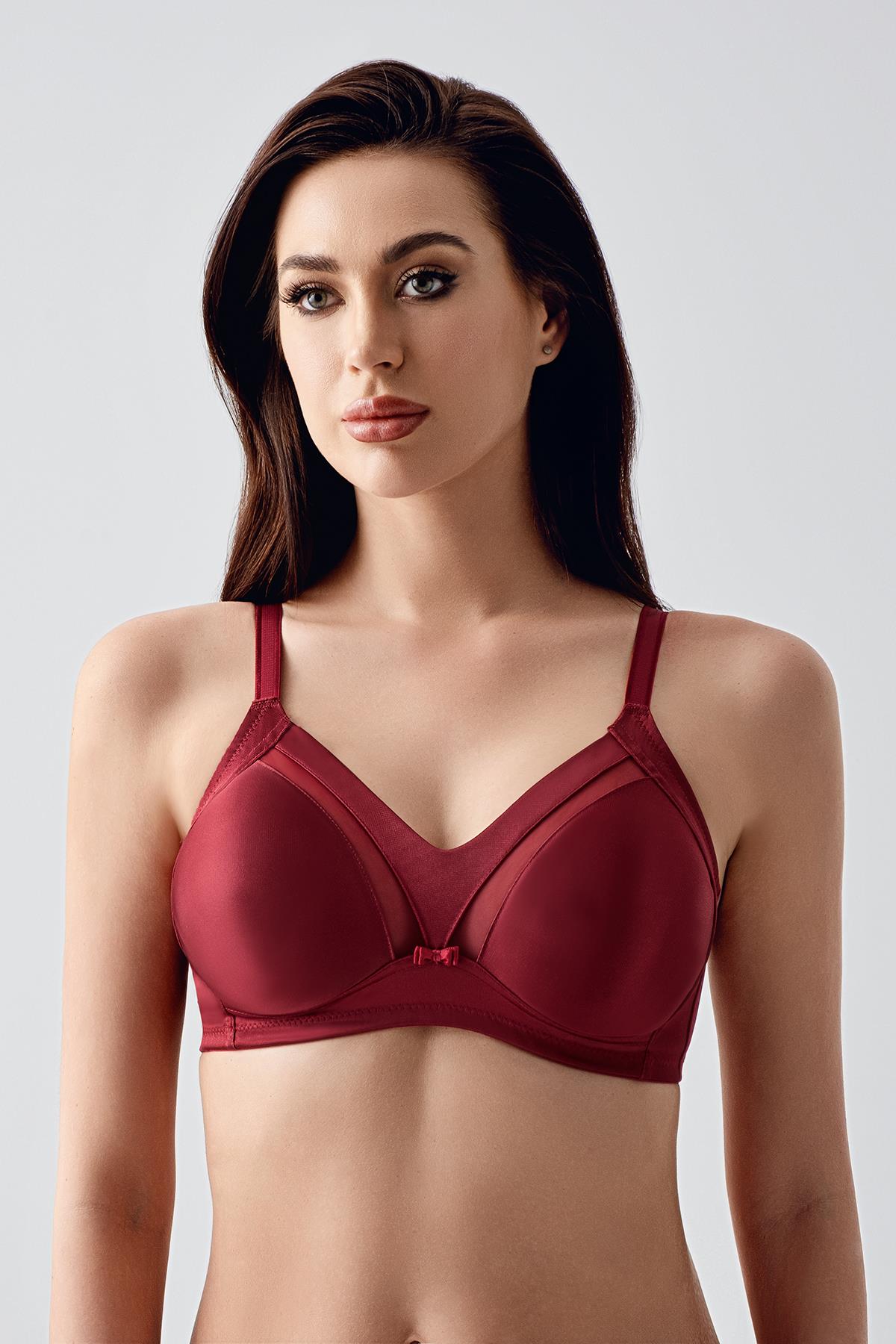 C&City Tulle Detail Minimiser Bra C12303 Burgundy