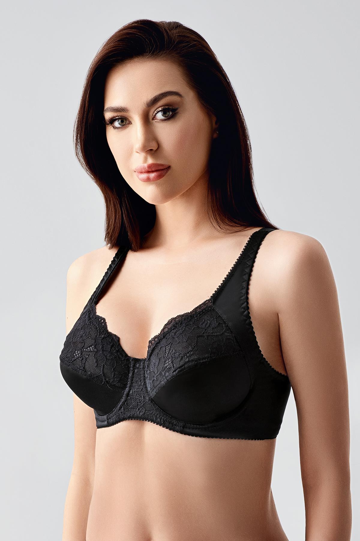 C&City Minimizer Bra with Lace Detail C12305 Black