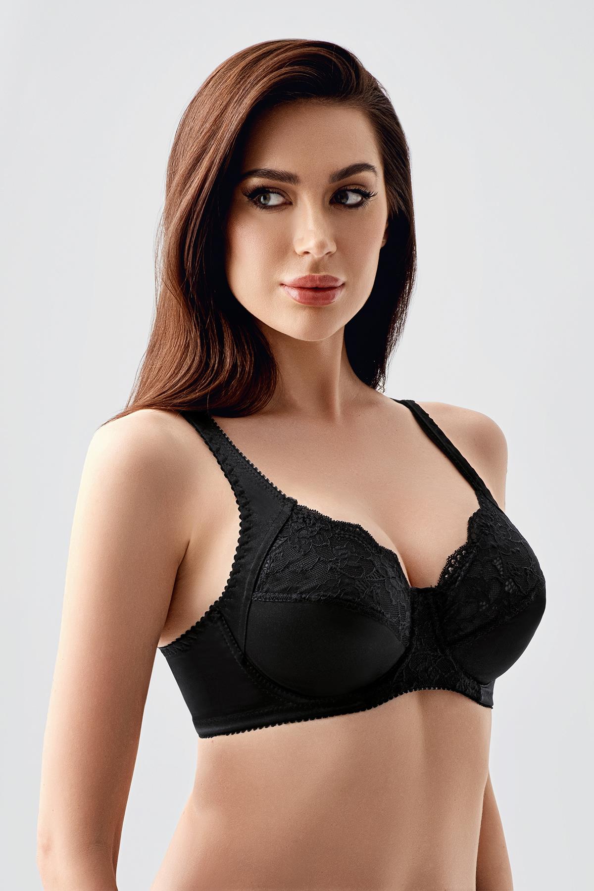 C&City Minimizer Bra with Lace Detail C12305 Black