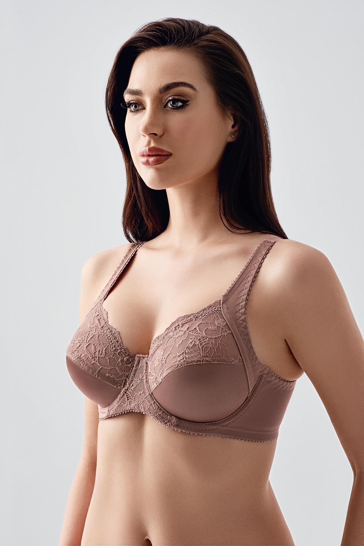 C&City Minimizer Bra with Lace Detail C12305 Mink