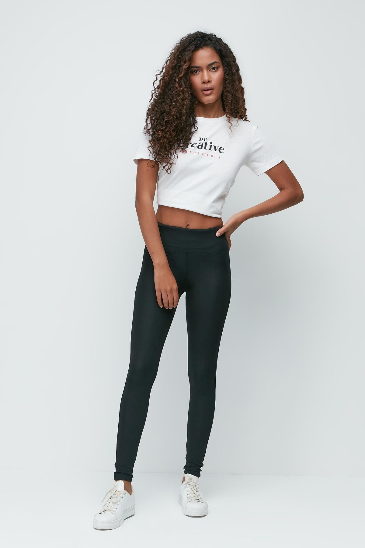 C&City High Waist Long Sports Leggings 9401 Black