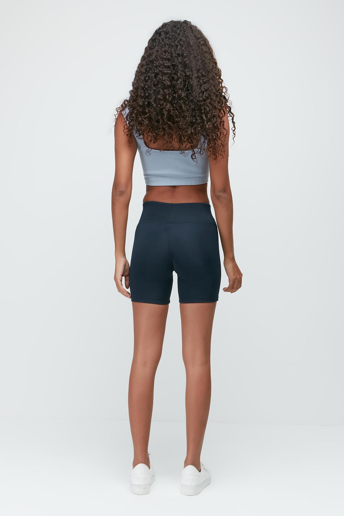 High-Waisted Sports Shorts Leggings 9408 Navy Blue