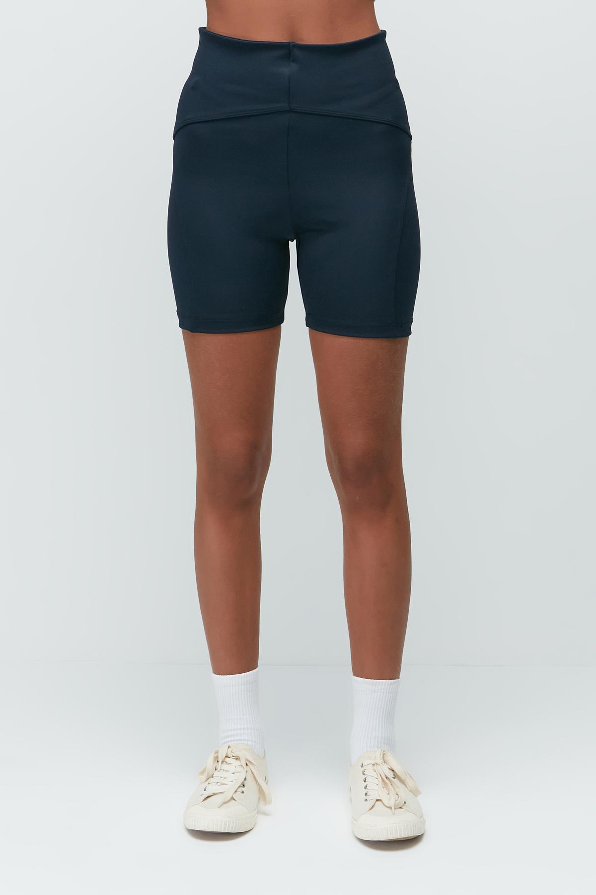 Karyoka High-Waisted Sports Shorts Leggings 9411 Navy Blue
