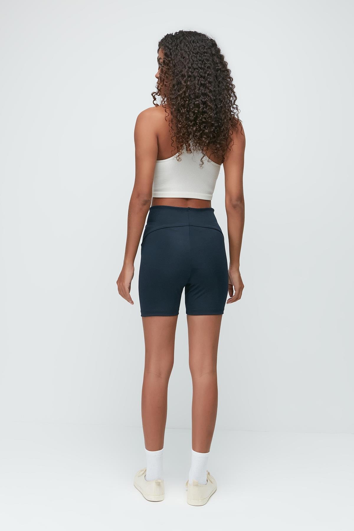 Karyoka High-Waisted Sports Shorts Leggings 9411 Navy Blue
