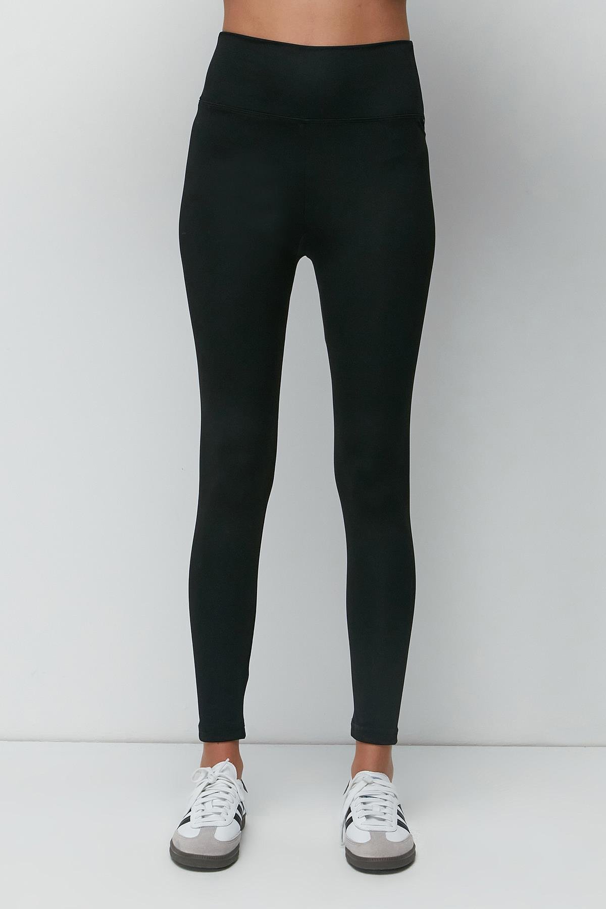 Yüksek Bel Uzun Spor Tayt 9404 Siyah