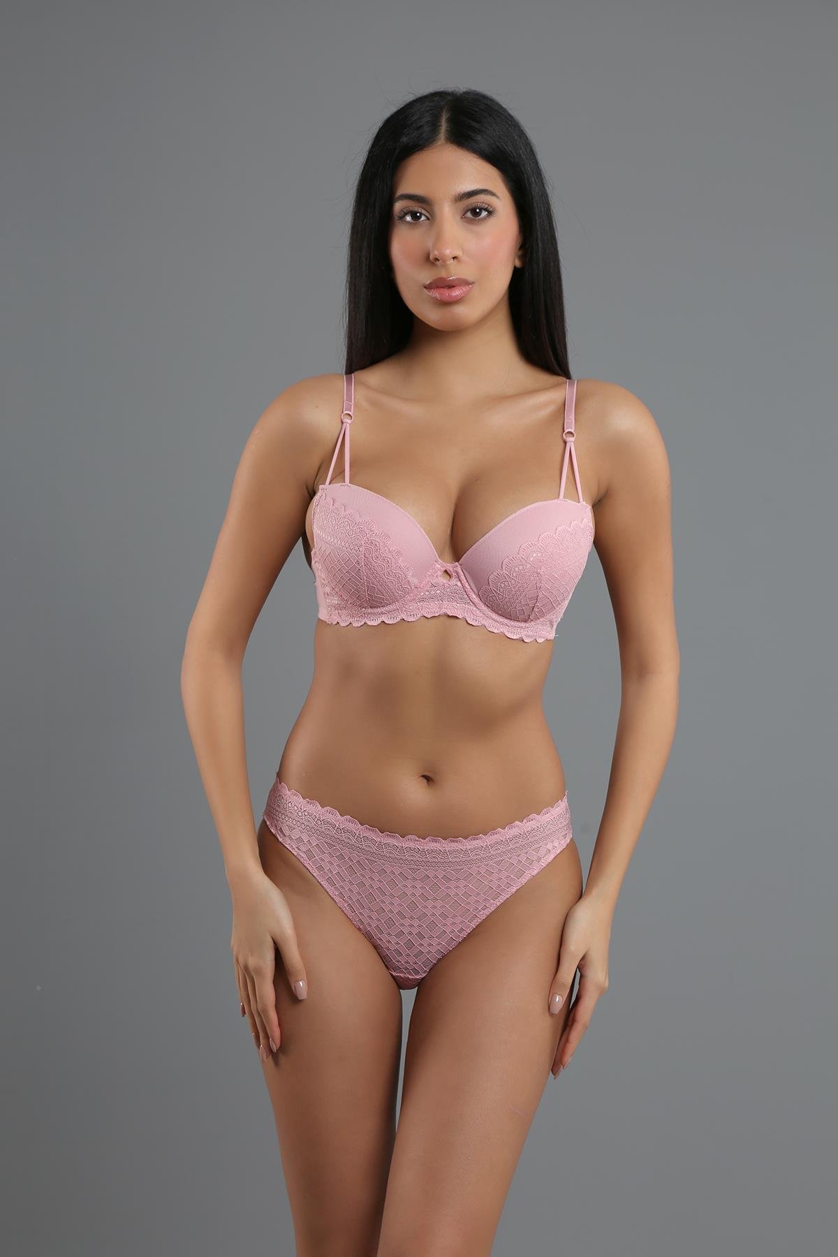 Supportive Bra and Panty Set C14158 Dusty Rose