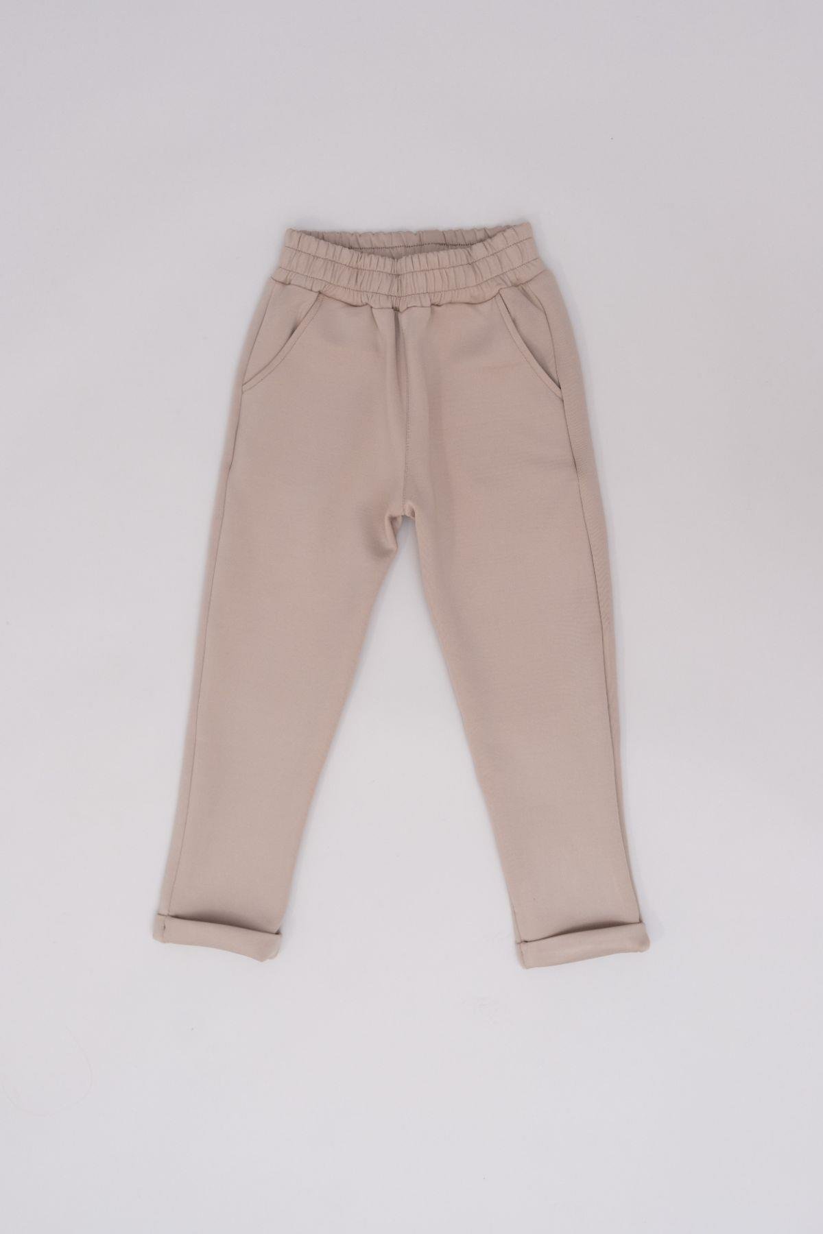 Boy's Double Cuffed Sweatpants 872 Stone Color