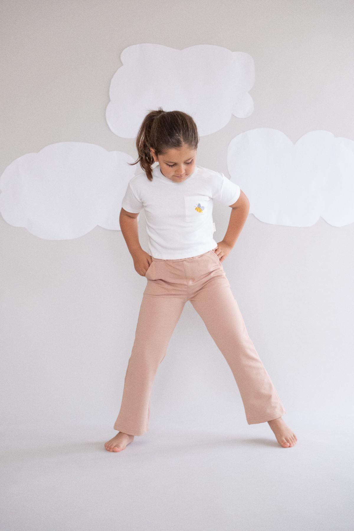 Girl Child Flare Sweatpants 761 Milky Brown Color