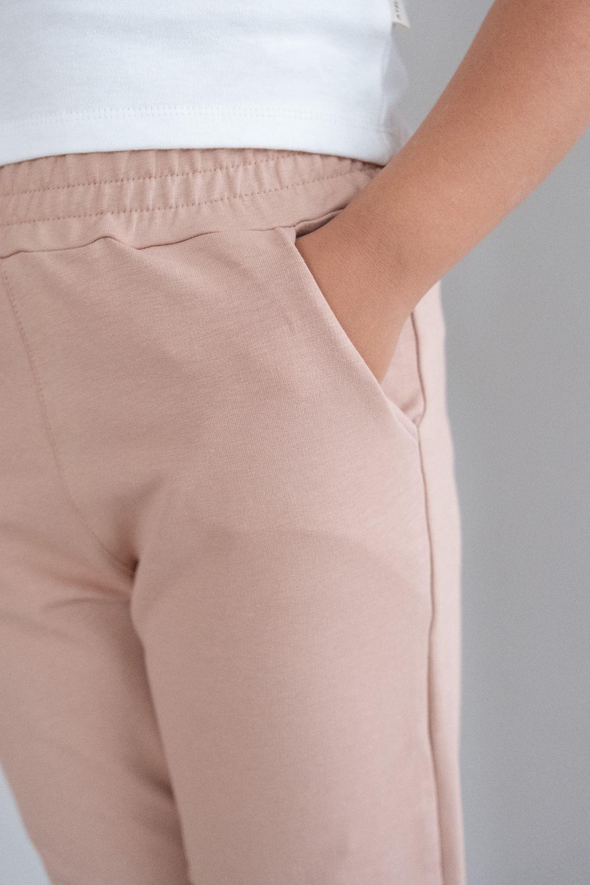 Girl Child Flare Sweatpants 761 Milky Brown Color