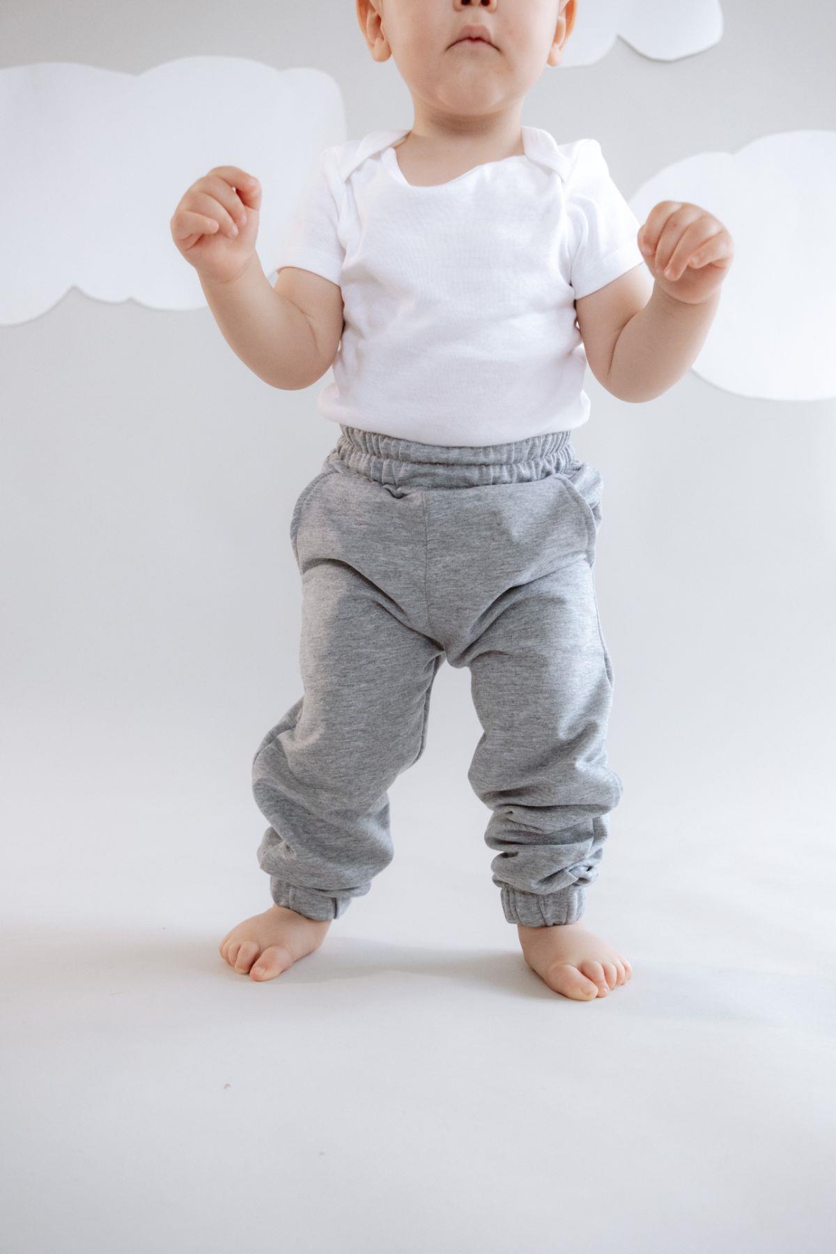 Boy's Elastic Cuffed Sweatpants 763 Grey