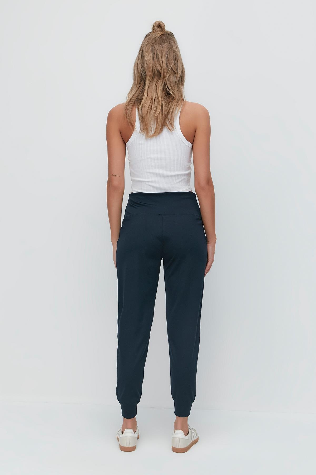 High Waist Cuffed Jogger Sweatpants 811 Smoked Color