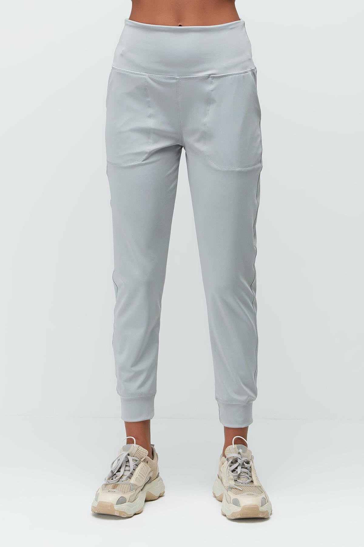 High Waist Cuffed Jogger Sweatpants 811 Grey