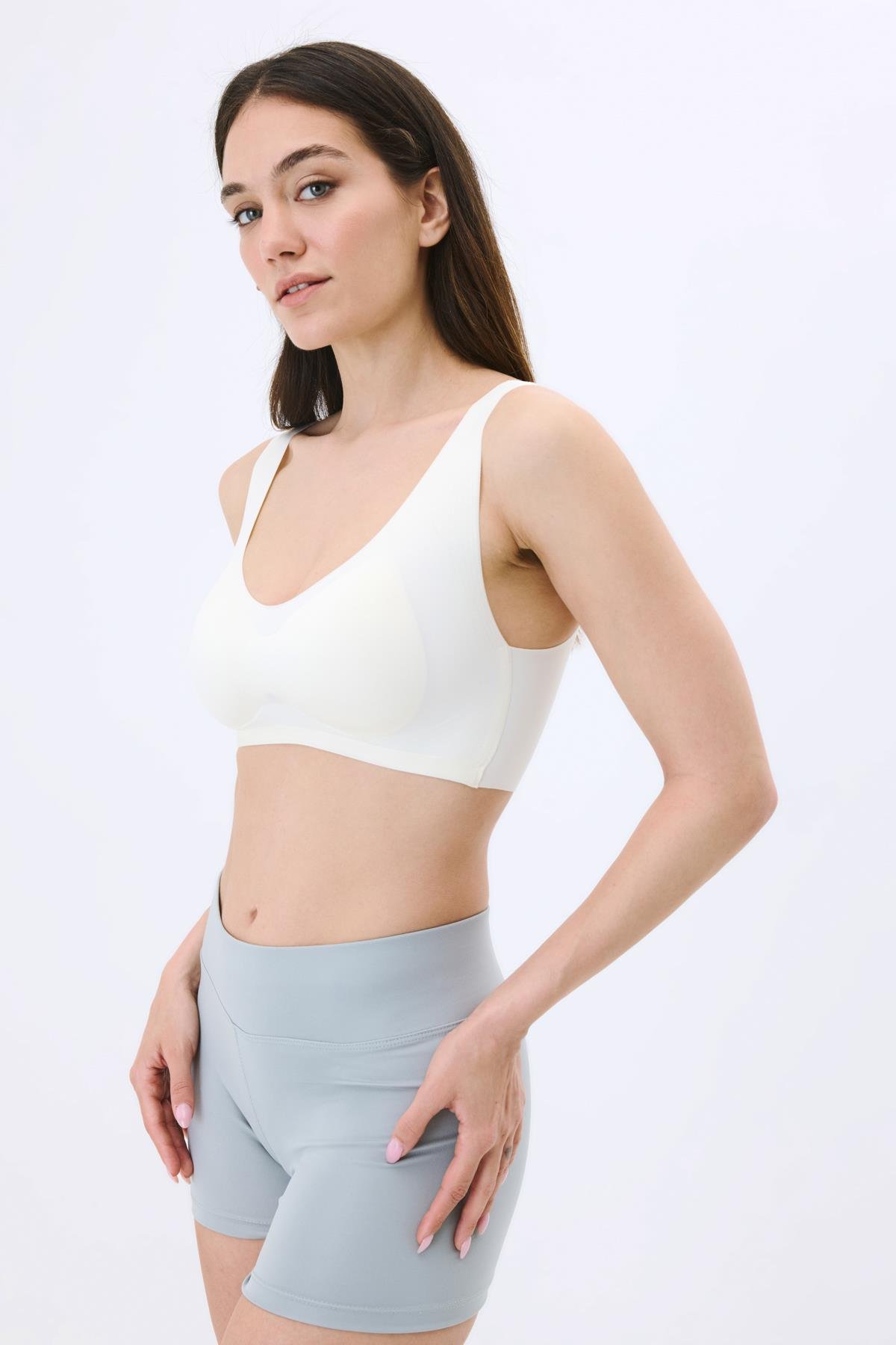 C&City Non-Wireless Seamless Laser Bra with Removable Pads C26125 Ecru