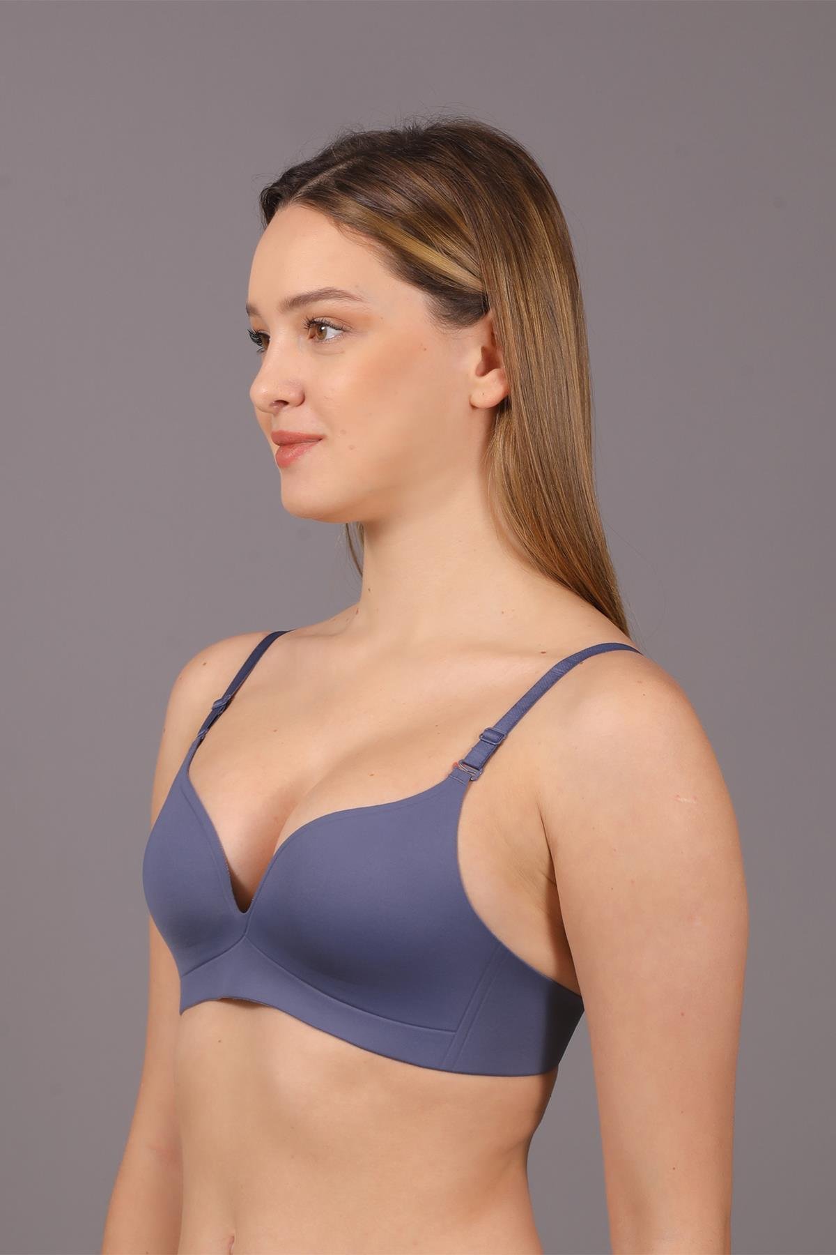 C&City Non-Wireless Seamless Laser Bra C26145 Blue
