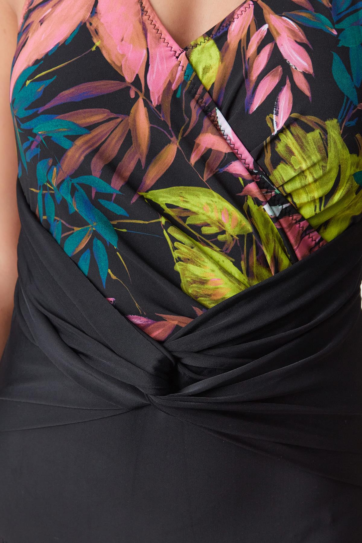 Draped Swimsuit 7747 Black