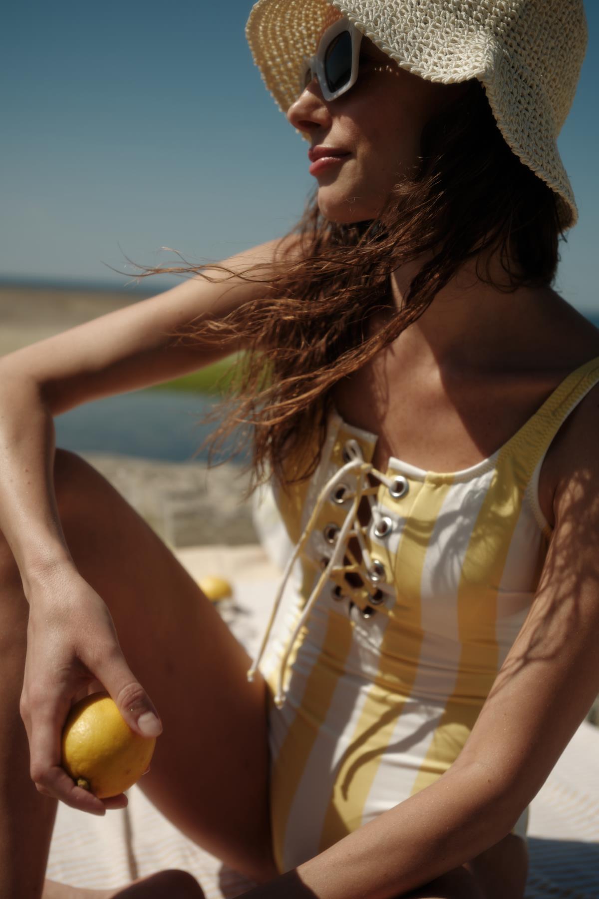 Riveted Front Tie Swimsuit 7780 