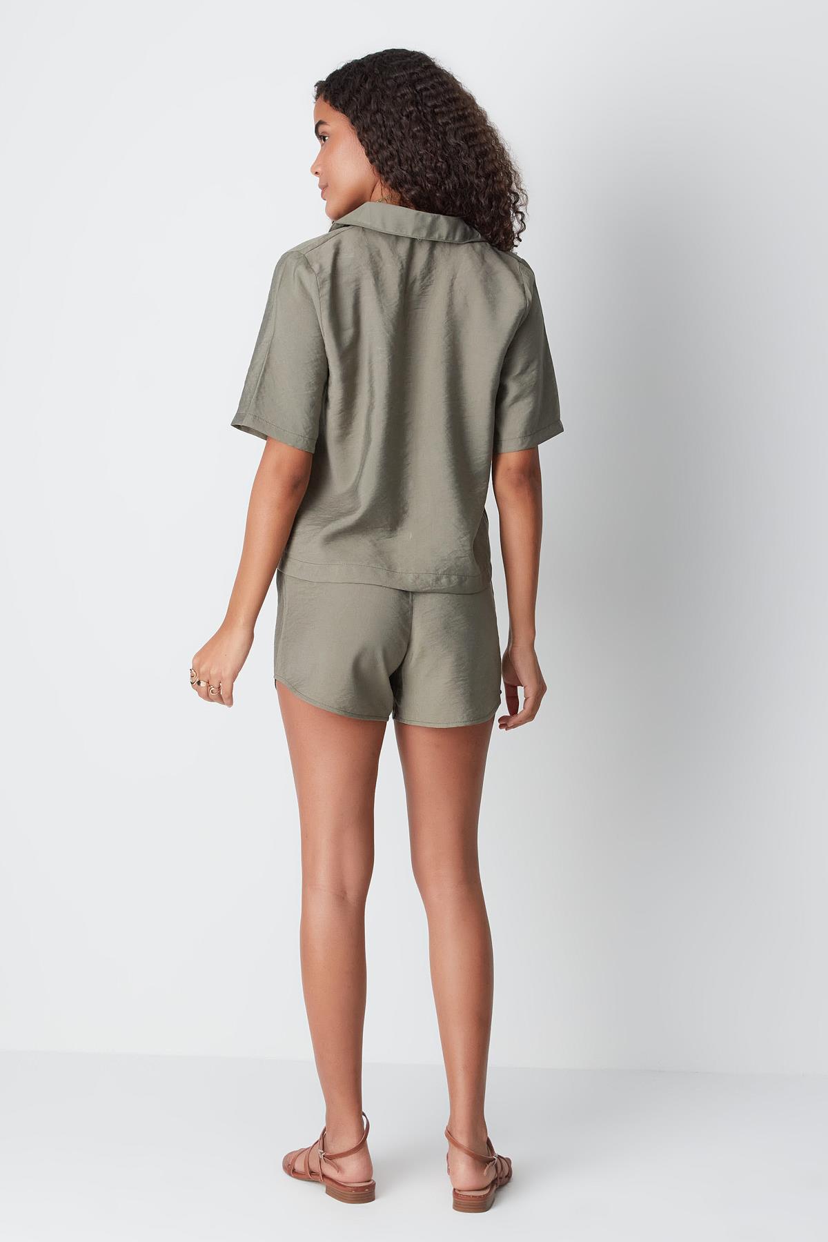 Short Sleeve Shirt and Shorts Set 9148 Khaki