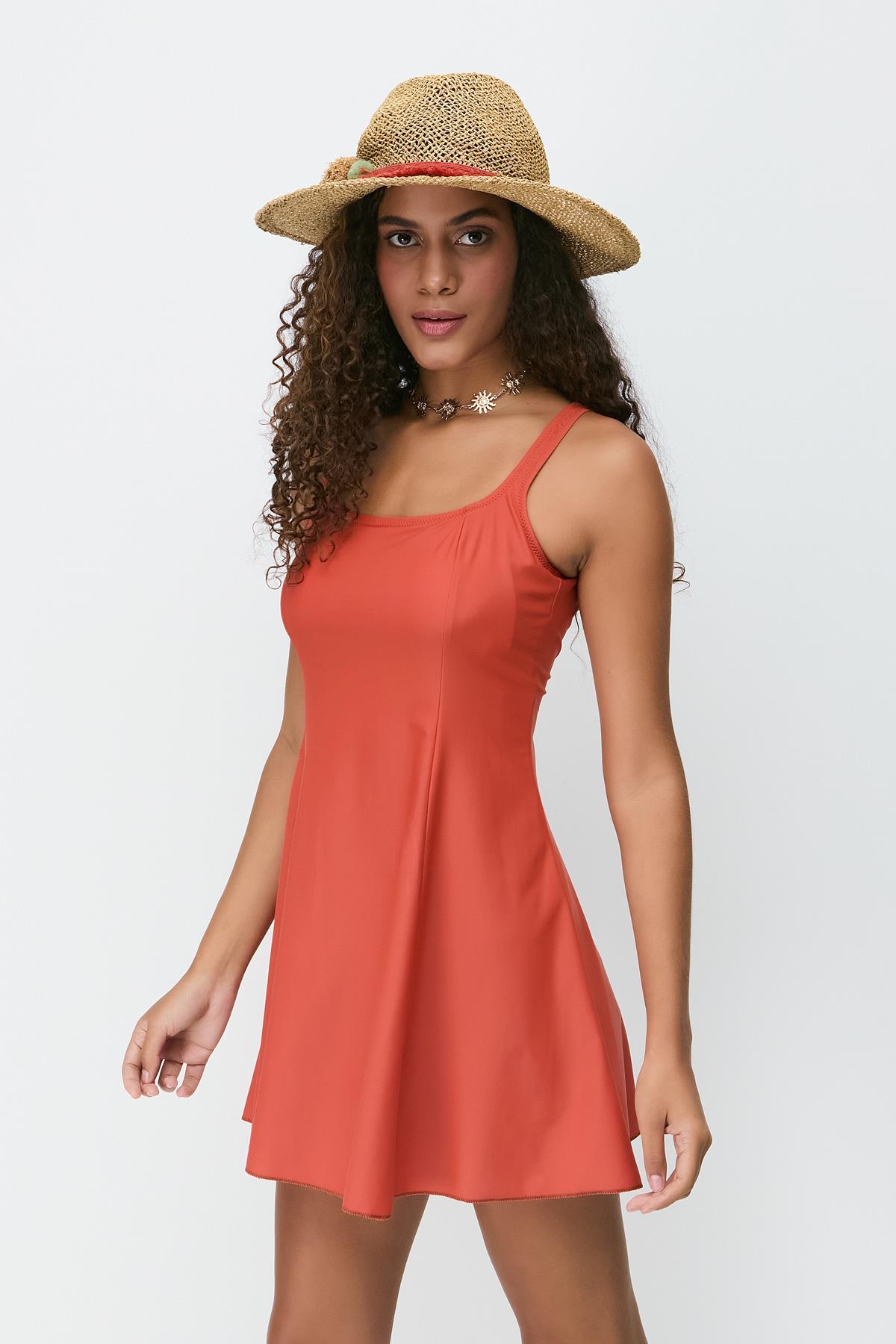 Short Dress Swimsuit 7761 Cinnamon