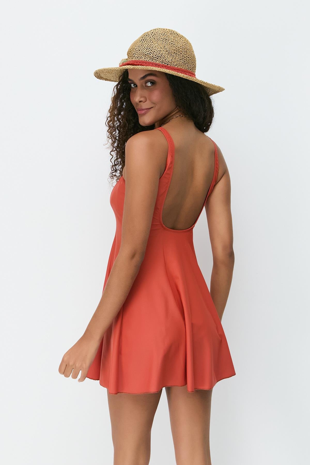 Short Dress Swimsuit 7761 Cinnamon