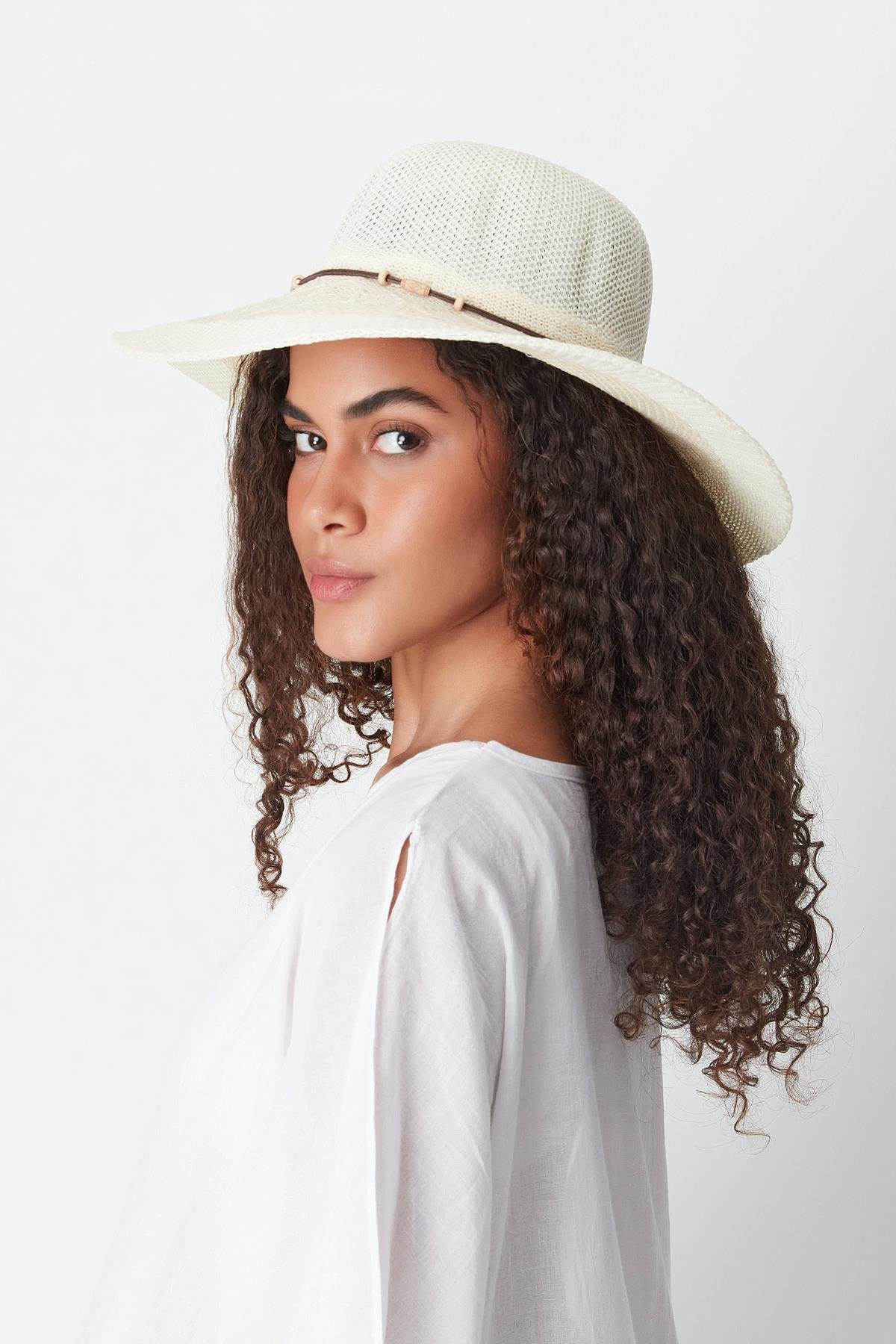 Mercerized Beach Hat T24740-11 Cream Color