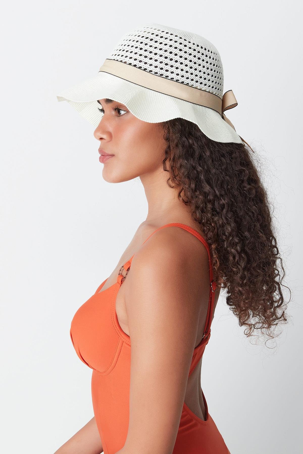 Mercerized Beach Hat T24740-14 White