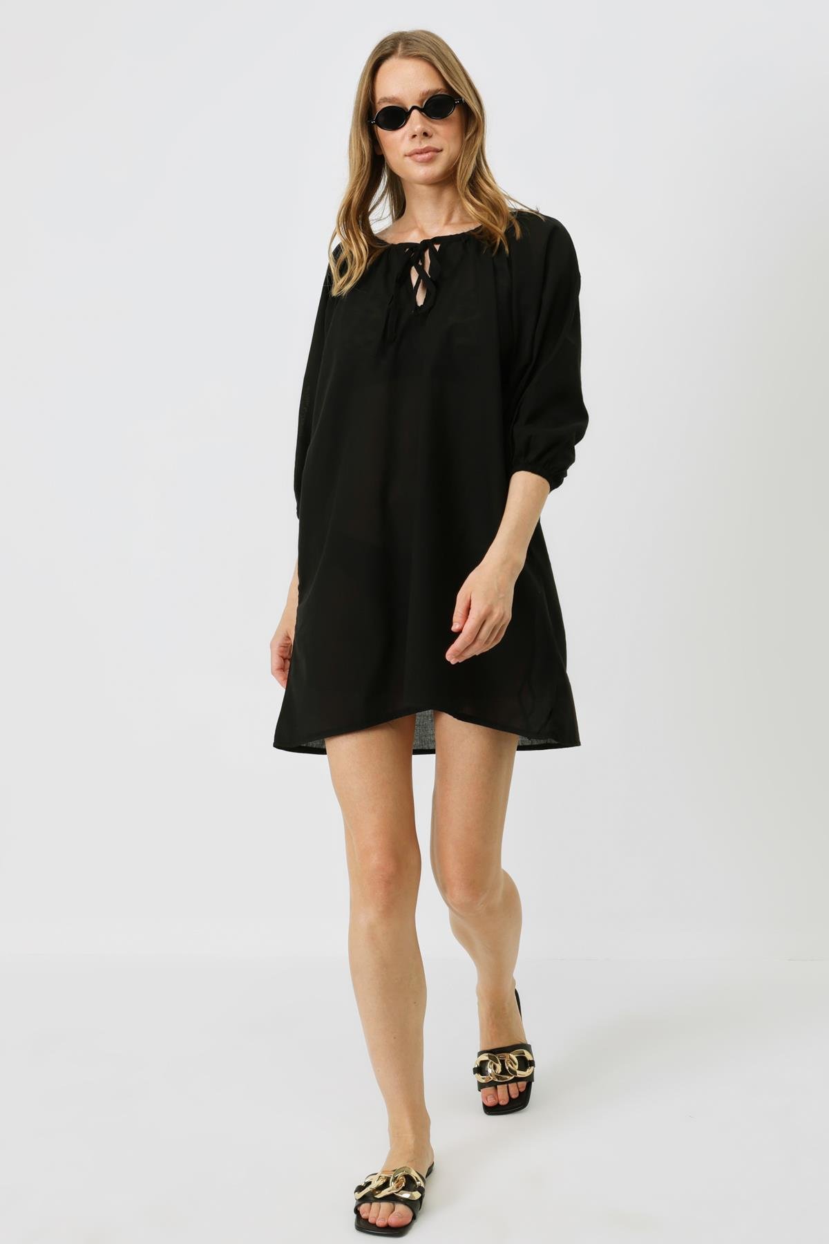 C&City Elbise Pareo 2327 Turuncu/Mavi Black