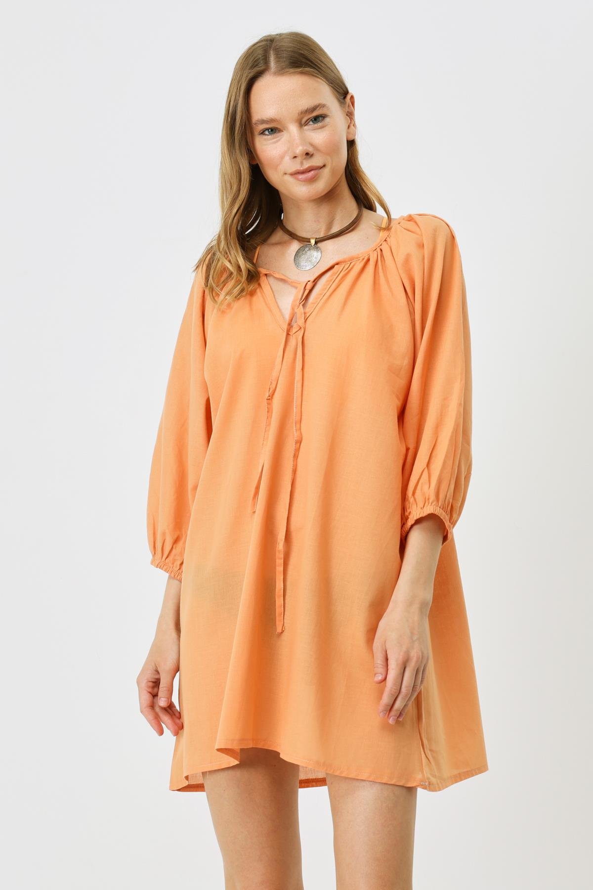 C&City Elbise Pareo 2327 Turuncu/Mavi 