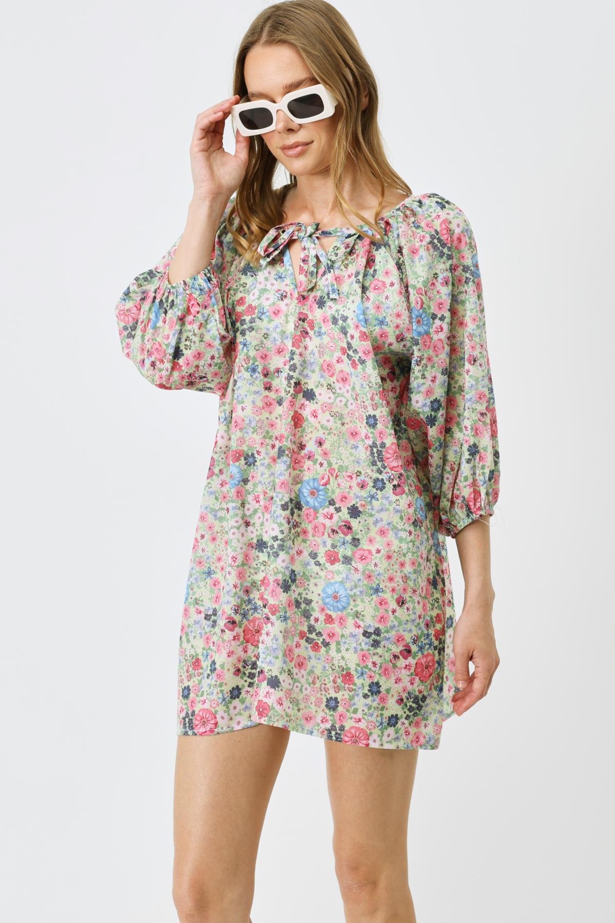 C&City Elbise Pareo 2327 Turuncu/Mavi 