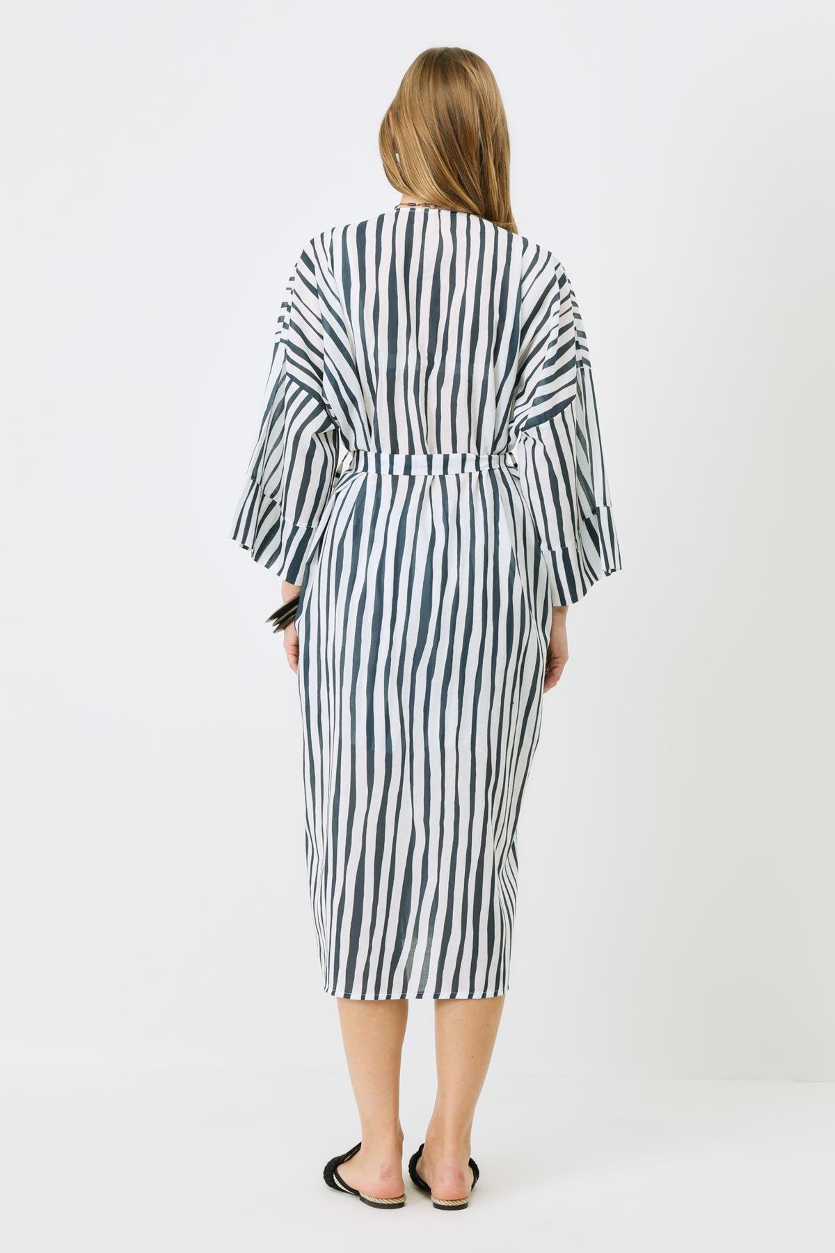 C&City Kimono Set with Shorts 9069 Blue/White