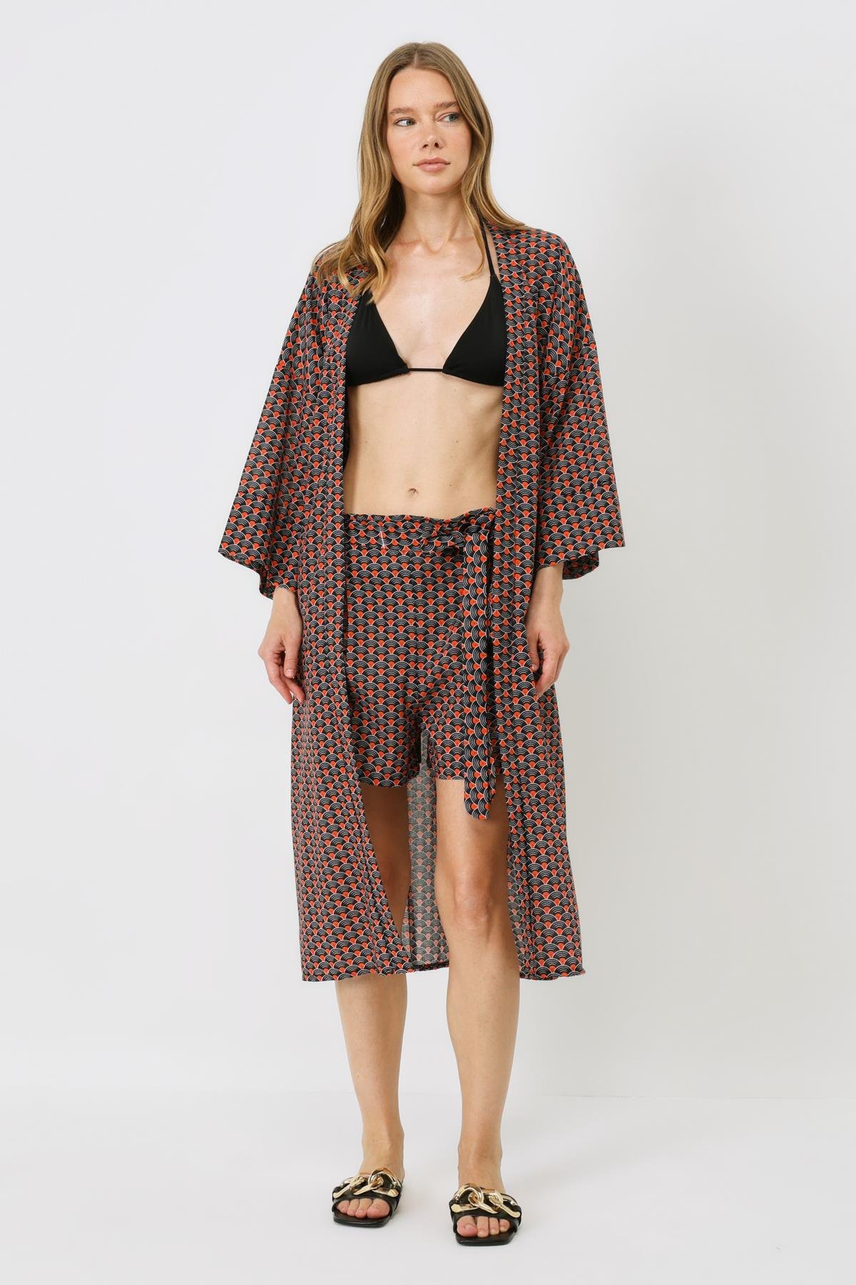 C&City Kimono Set with Shorts 9069 