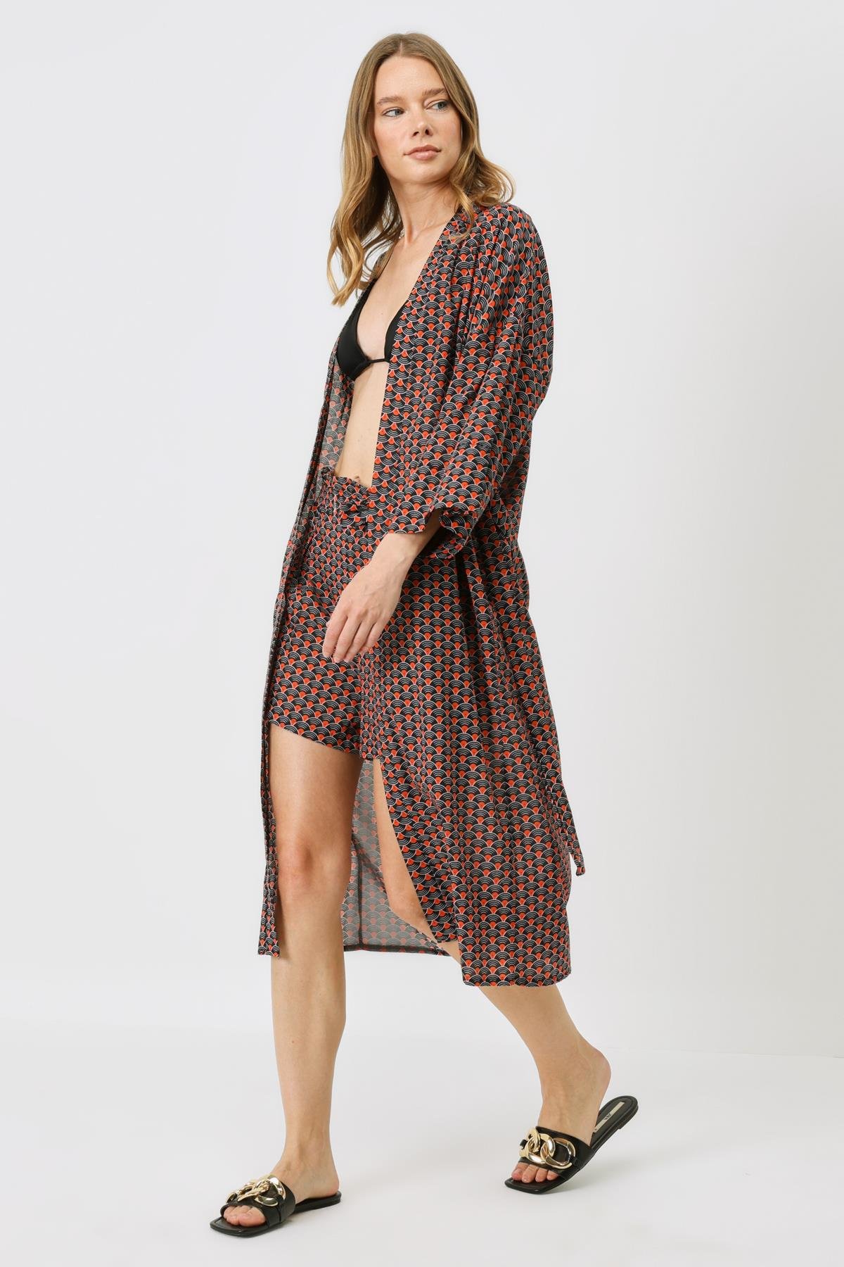 C&City Kimono Set with Shorts 9069 