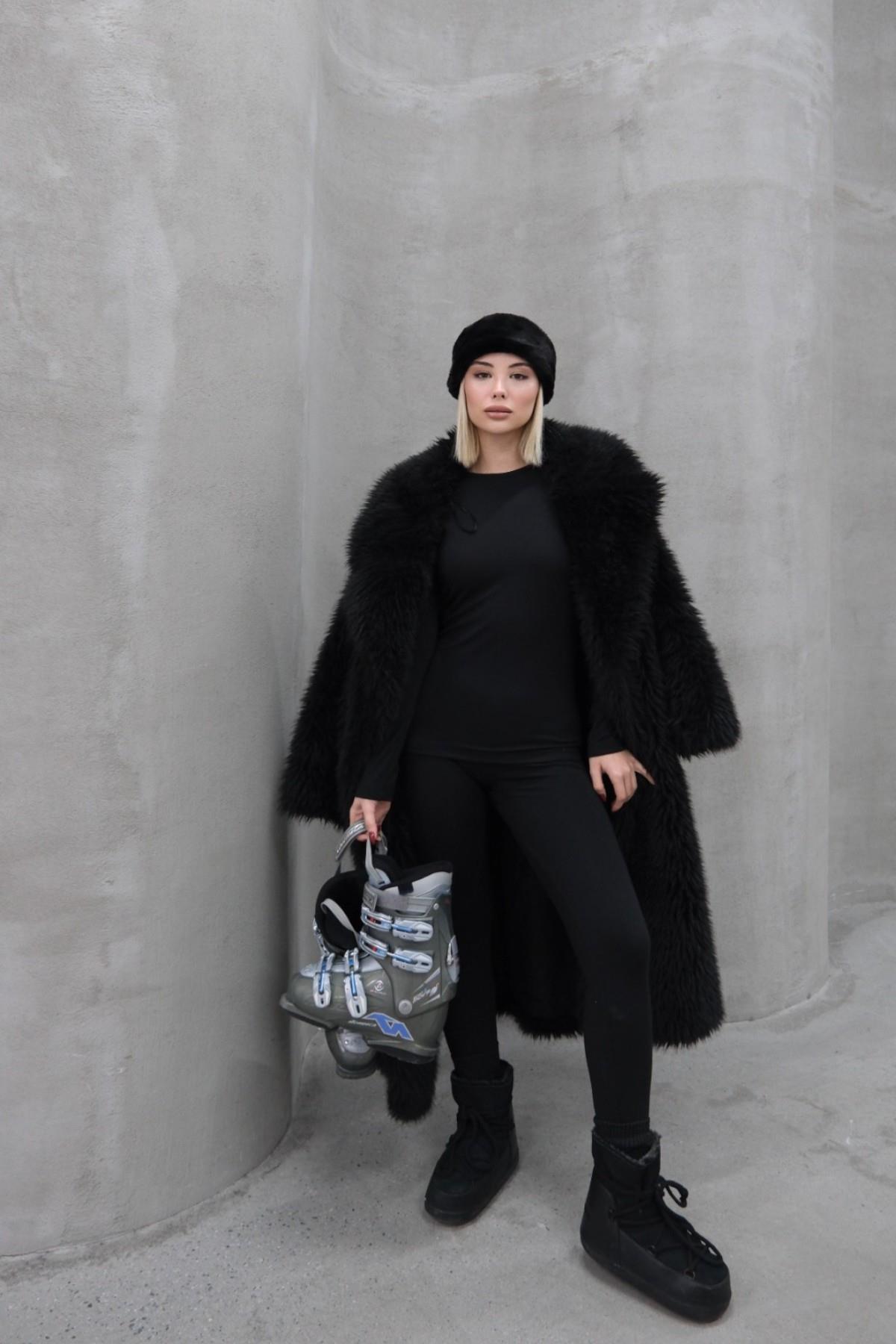 Kadın Uzun Kol Bisiklet Yaka Termal Takım 405152 / 409003 Siyah