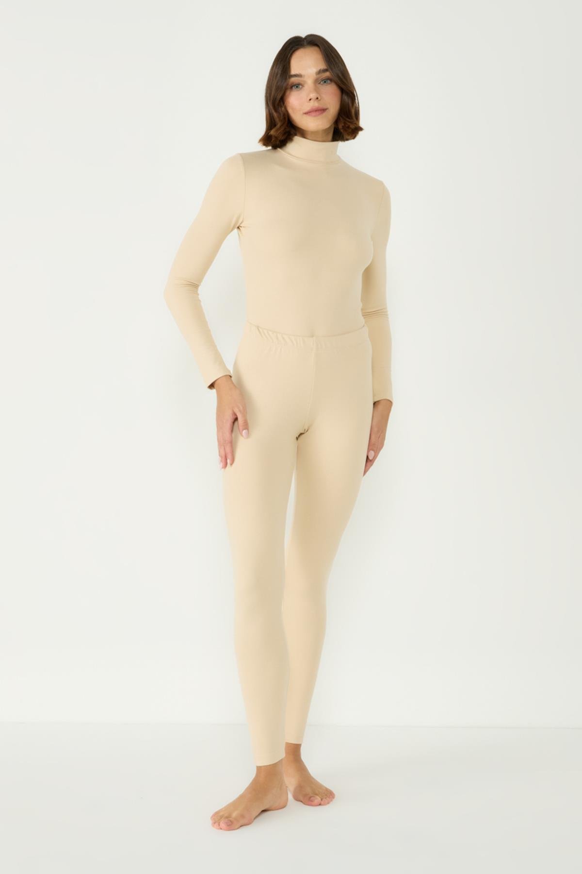 Kadın Yakalı Çıtçıtlı Termal Body 405155 / 409004 Bej