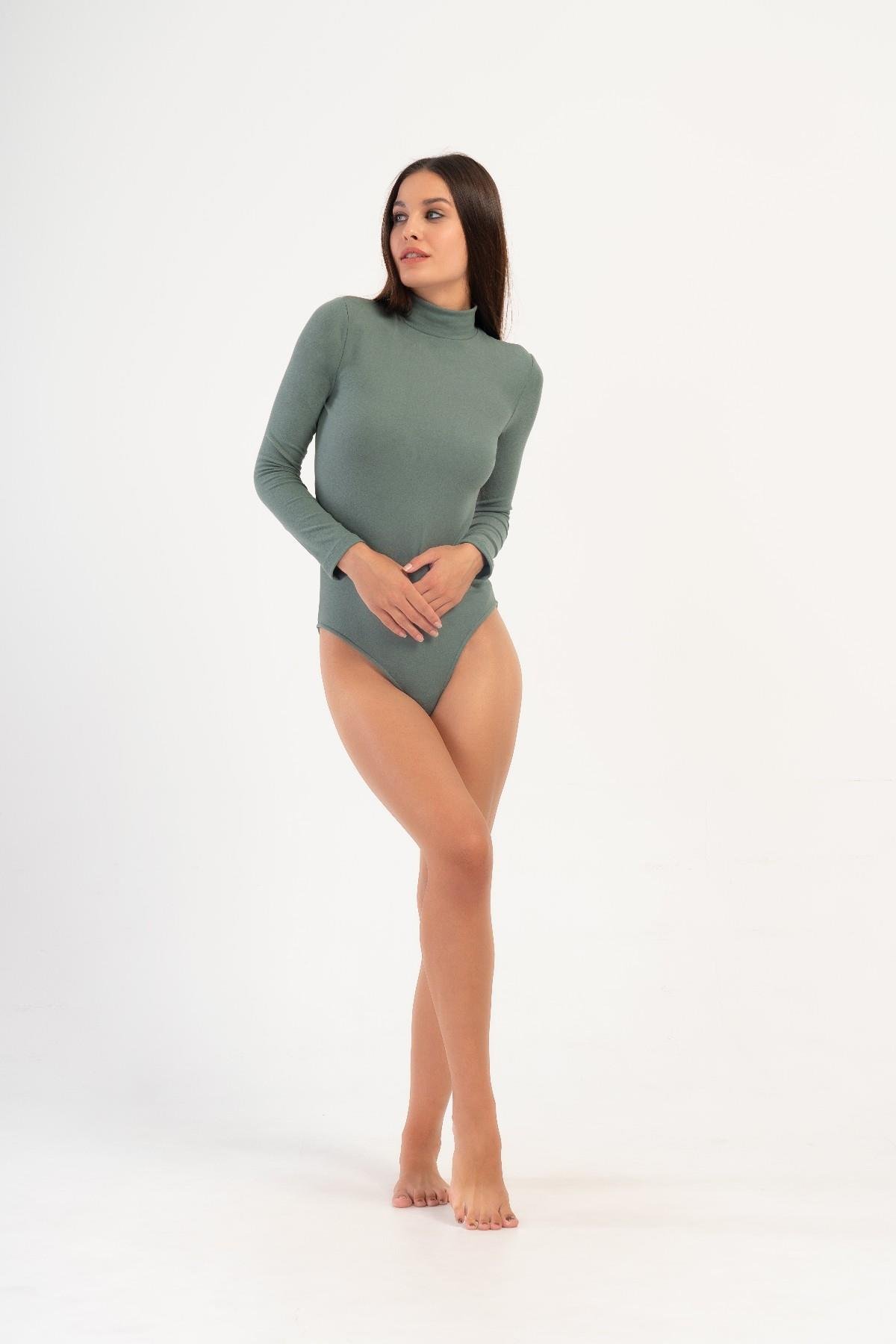 Kadın Yakalı Çıtçıtlı Termal Body 405155 / 409004 Haki