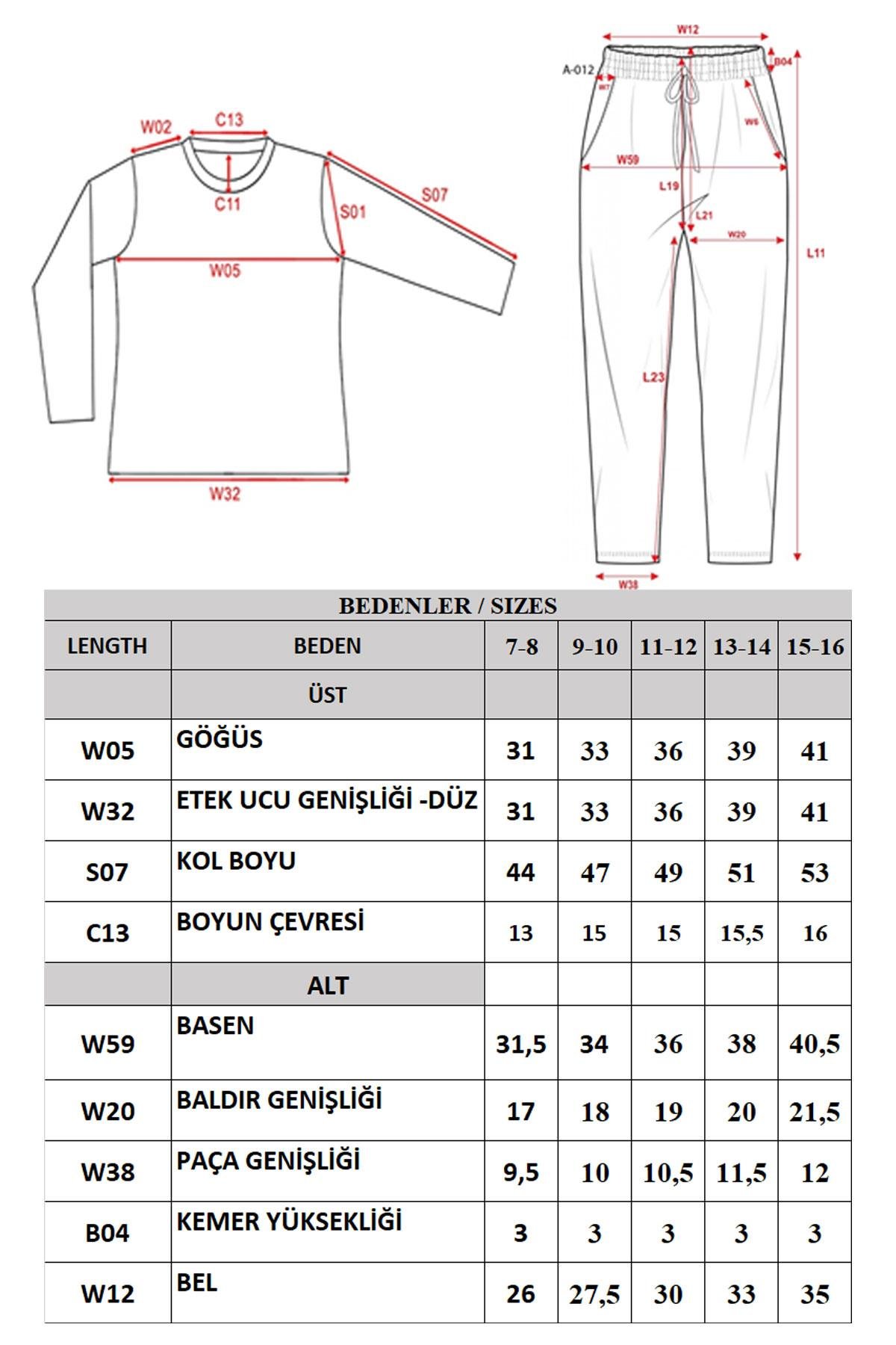 Kız Çocuk Uzun Kol Bisiklet Yaka Termal Takım 405161 Siyah