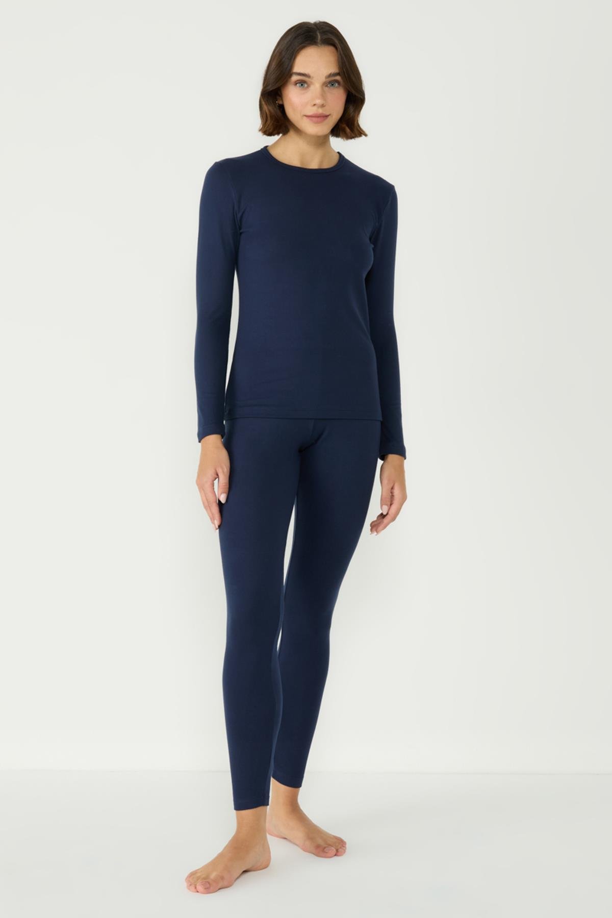 Kadın Uzun Kol Bisiklet Yaka Termal Takım 405152 / 409003 Lacivert