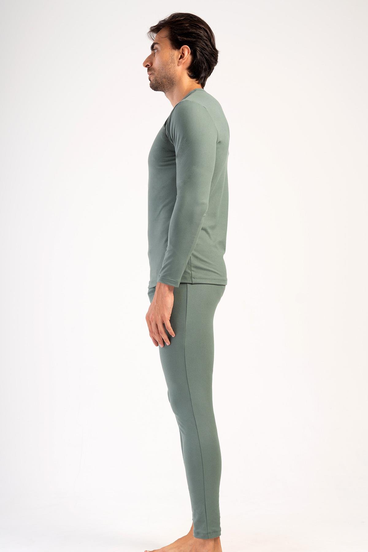 Erkek Uzun Kol Bisiklet Yaka Termal İçlik Takım 405153 / 409002 Haki