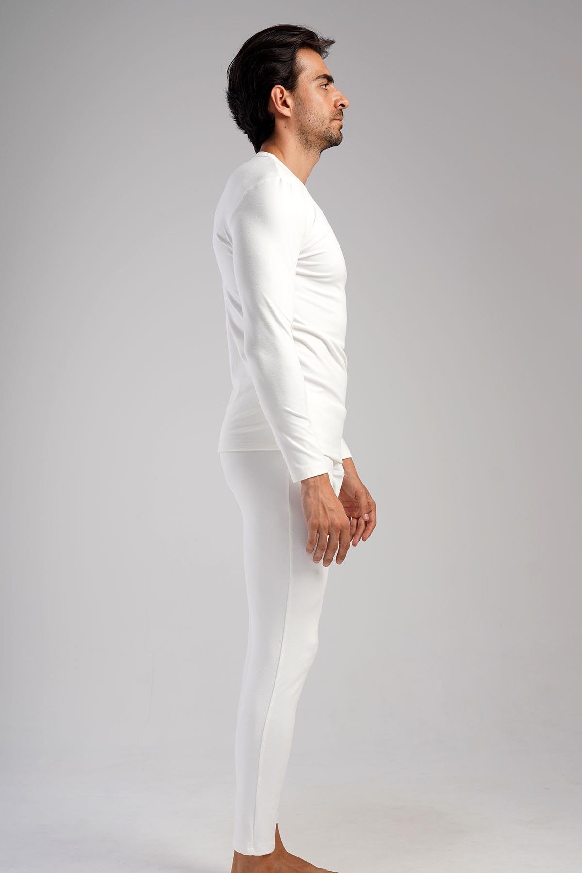 Erkek Uzun Kol Bisiklet Yaka Termal İçlik Takım 405153 / 409002 Ekru