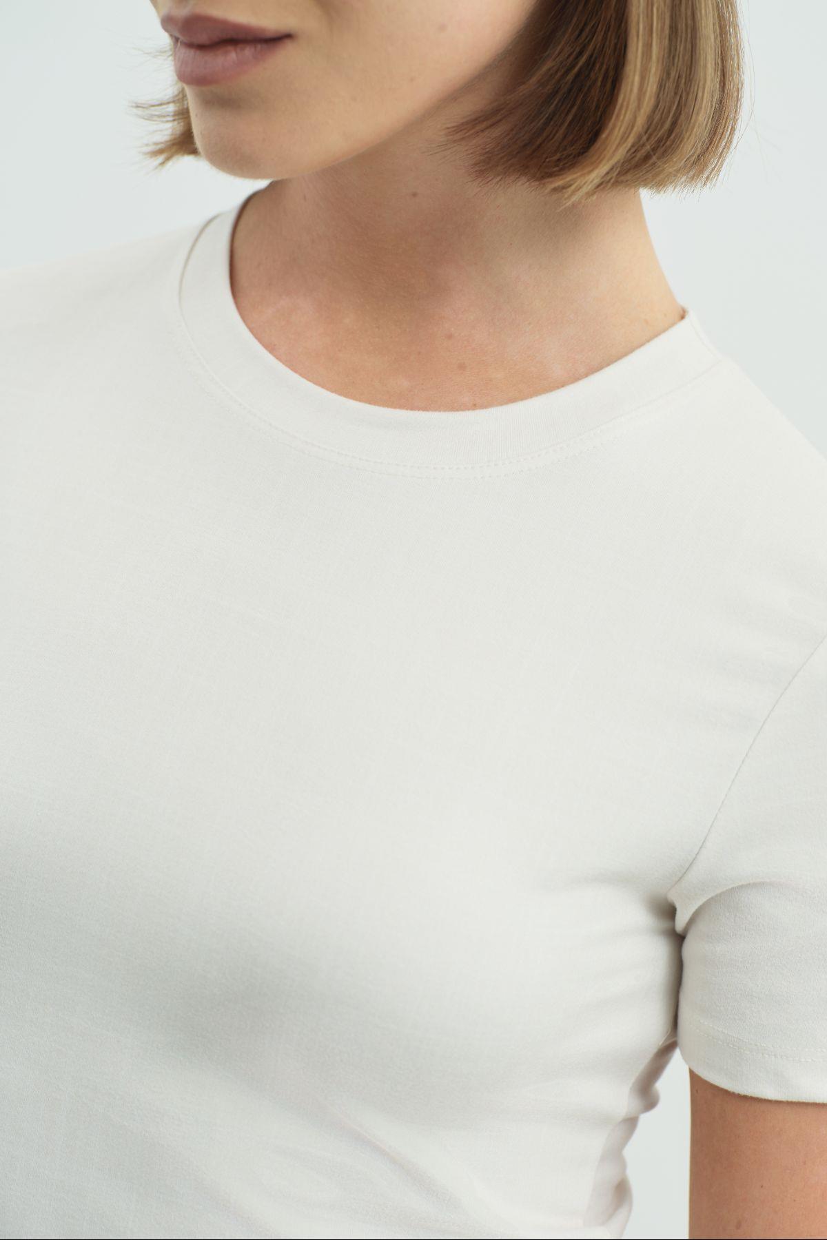 Kadın Kısa Kol Body 411059 Bej