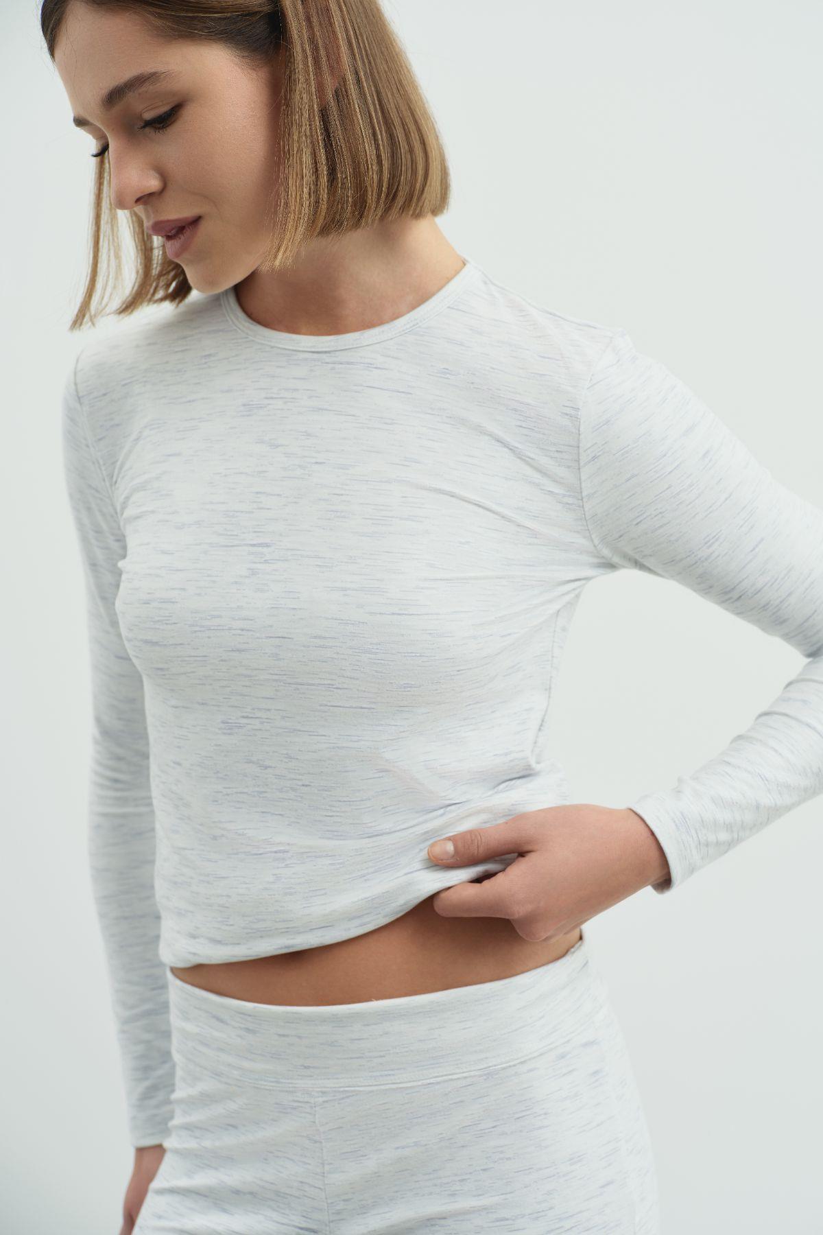 Kadın Uzun Kol Body 411058 Gri