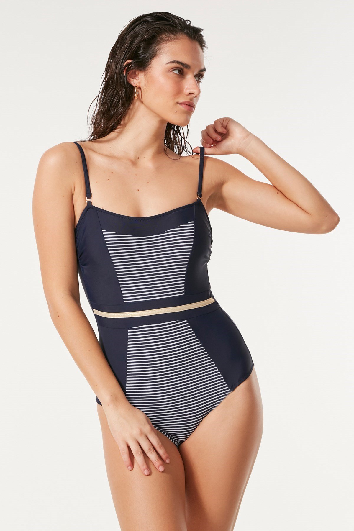 C&City Women Swimsuit 7515 Navy/White