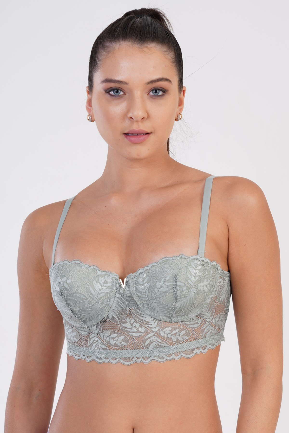 C&City Push Up Strapless Bralette Bra C13022 Green