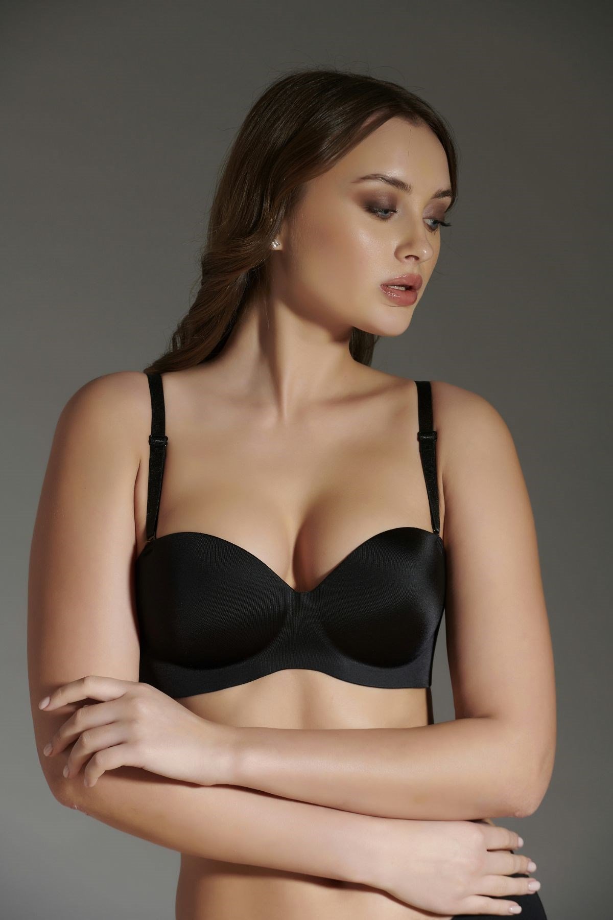 C&City Non Padded Laser Strapless C16050 Black