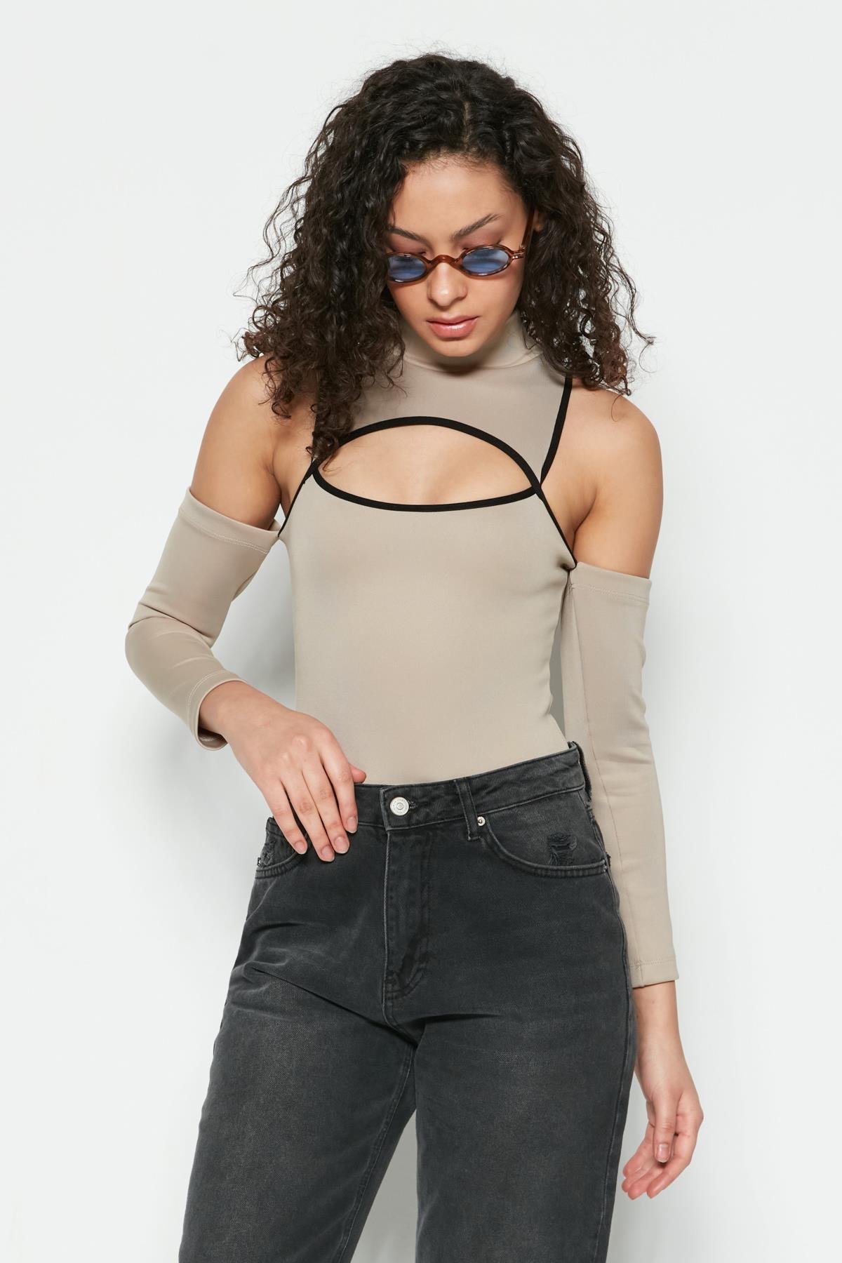 C&City Women Sexy Bodysuit 9154 Mink