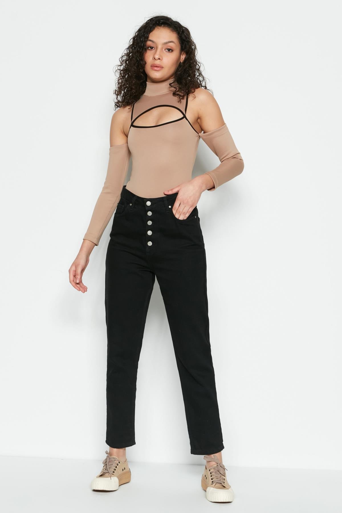 C&City Women Sexy Bodysuit 9154 Brown