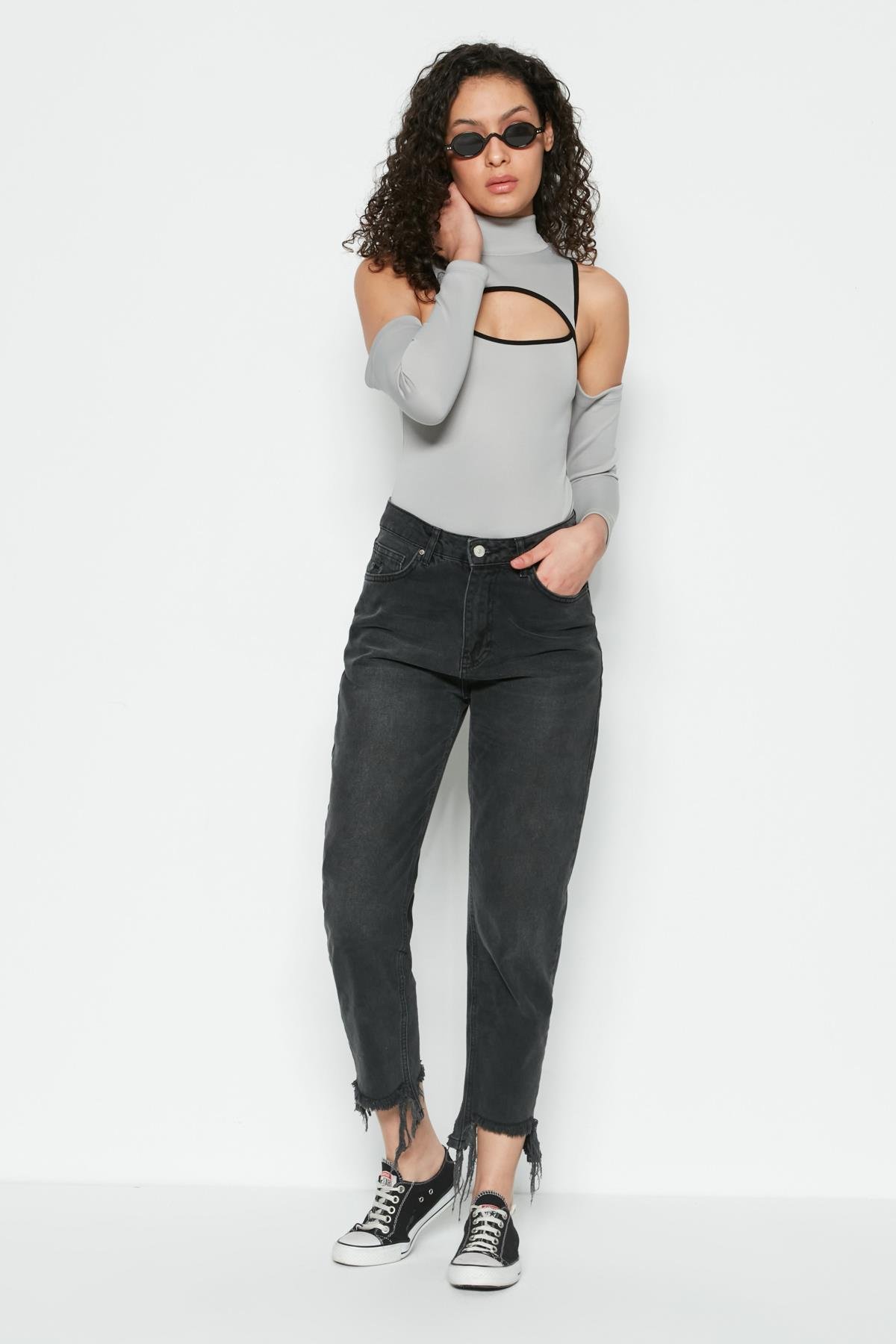 C&City Women Sexy Bodysuit 9154 Grey