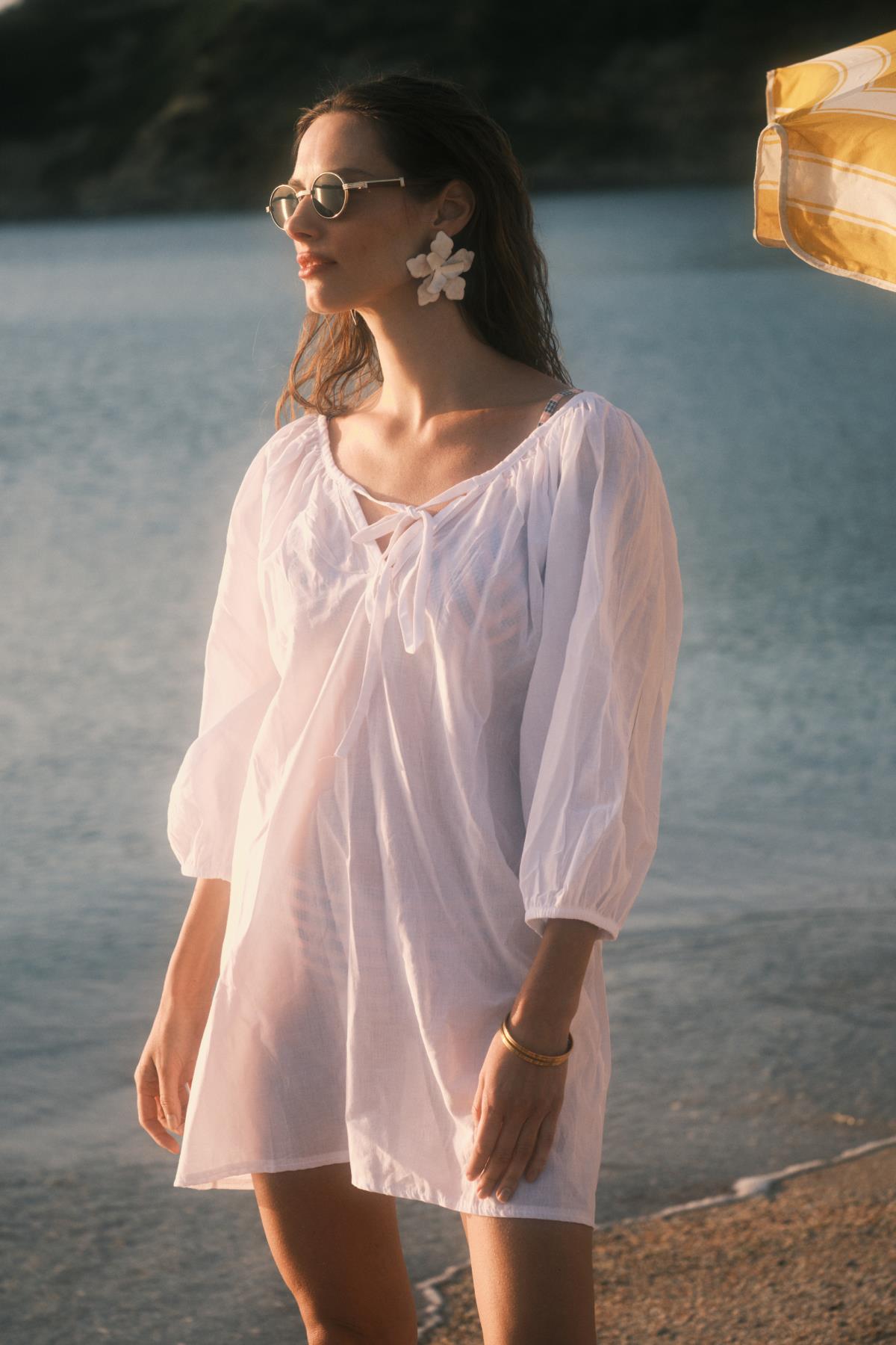 C&City Elbise Pareo 2327 Turuncu/Mavi White