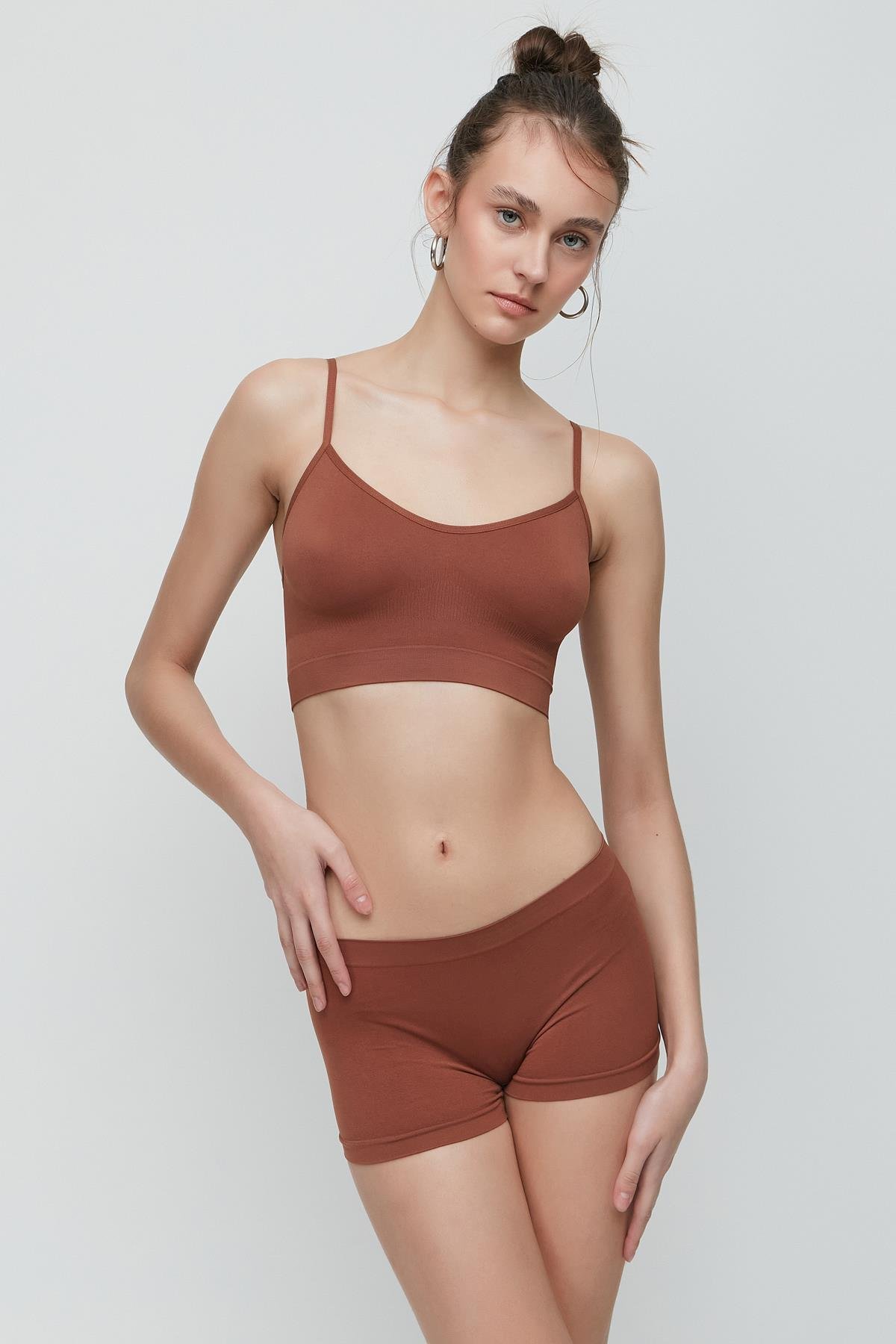 C&City Women Seamless Boxer 3000 Brown